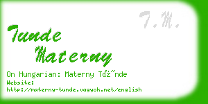 tunde materny business card